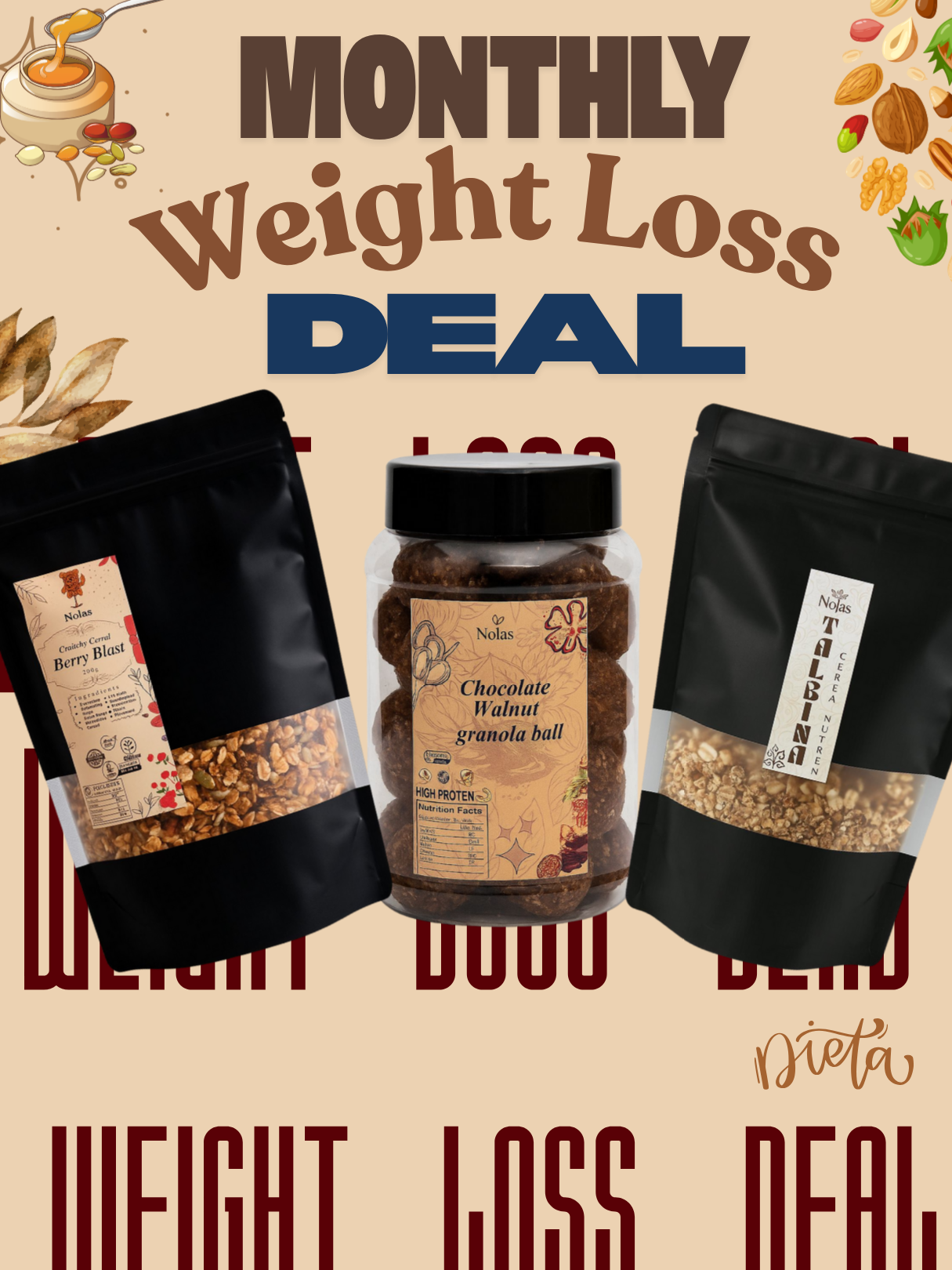Monthly Weight Loss Deal – Healthy Granola & Protein Snacks